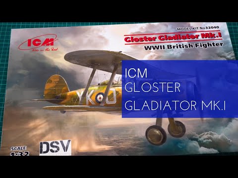Сборная модель Британский истребитель II МВ Gloster Gladiator Mk.I (ICM32040) 1:32