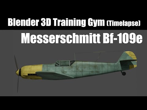 Blender 3D Modeling Messerschmitt Bf-109e Fighter Timelapse
