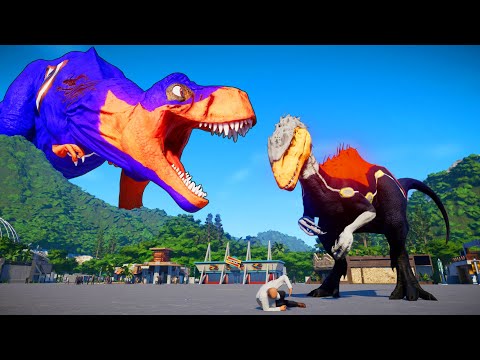 Wolverine T-Rex vs Reverse Flash in Epic Dinosaur Battle! ⚡ Thor I-Rex vs Joker Carnotaurus!