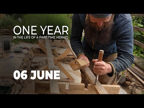 One Year in the Life of a Part Time Hermit - June - Of a first harvest and a table to enjoy it on