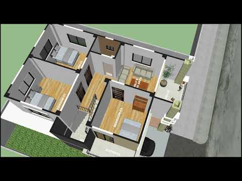 Small House Design Idea with 3 Bedrooms and 2 Toilet & Bath