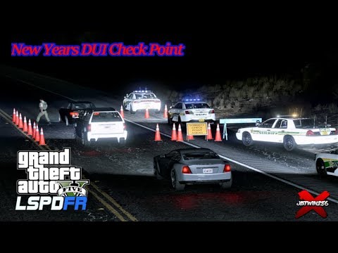 GTA 5 LSPDFR Police Mod - 2019 New Years Eve DUI Checkpoint - Road to 2k