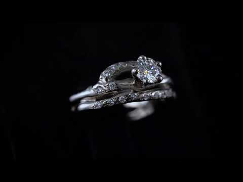 Cassiopeia — palladium gold engagement ring with diamonds