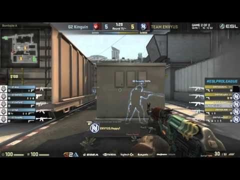 ScreaM M4A1 18 bullets quad kill - G2 Kinguin vs. Team EnVyUs CS:GO ESL Pro League