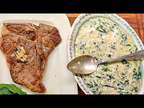 How to Make Porterhouse Steak with Creamed Spinach