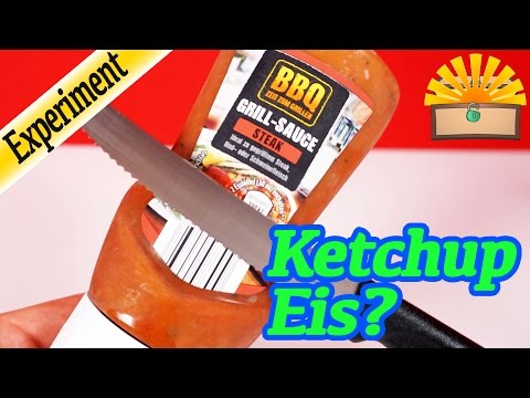 GEFRORENER KETCHUP ZERSCHNEIDEN - KANN er GEFRIEREN ? - KINDER EXPERIMENT deutsch