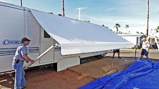 How To Replace an RV Patio Awning + New Fabric Discount