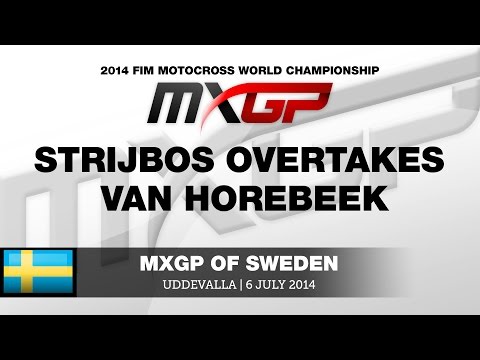 MXGP of Sweden 2014 Kevin Strijbos overtakes Jeremy Van Horebeek - Motocross