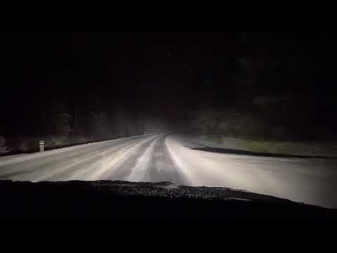 BMW X5 45e Adaptive LED Headlights on snowy road