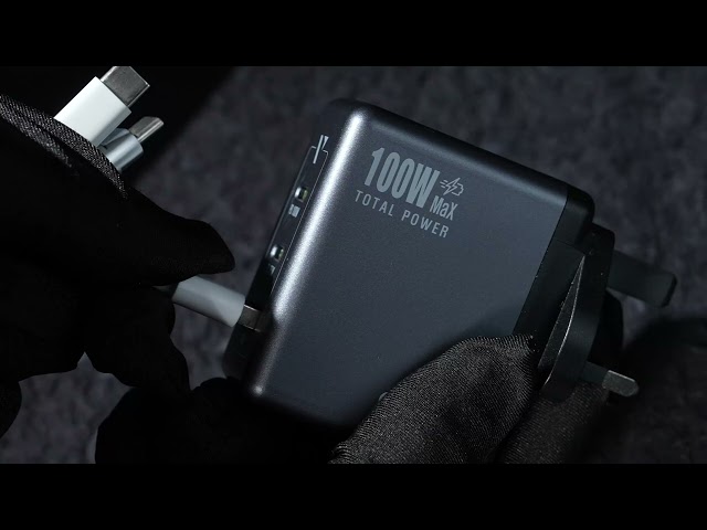 شاحن جداري G-Tab VWC100 بقوة100 واط بمنفذي PD و USB شحن سريع