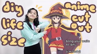 making a life size anime cutout for my brother (diy anime cardboard cutout)