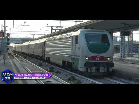 Orient Express - Il Treno della Dolce Vita FS/Arsenale, EuroNight/nightjet OBB, Stazione Brescia[4K]