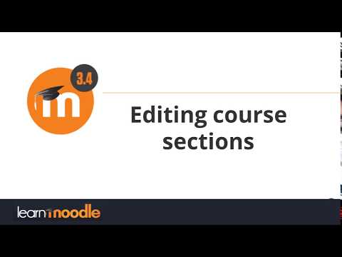 Editing Course Sections Moodle 3 4