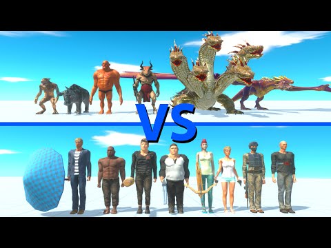 FANTASY Team vs MODERN HUMANS Team - Animal Revolt Battle Simulator