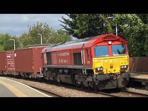 “London’s first Yiwu train” 66136 DB cargo 4L45 containers 11:35 5L Lea Road 27/8/2024