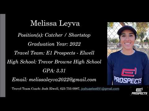 Melissa Leyva Softball Skills Video - 2022 Catcher SS