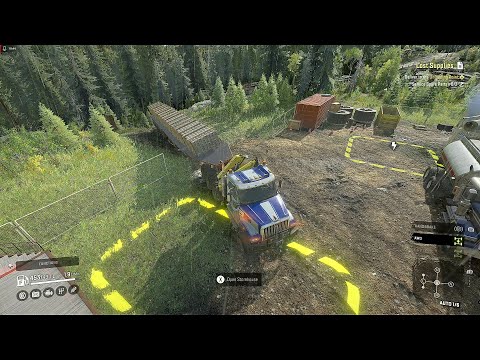 SnowRunner Wisconsin Ep.7 (Got the two all Metal bridges Complete, Took Medium Logs to Sawmill!!!)