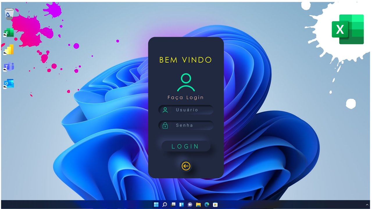 Login screen UI design for VBA and Excel
