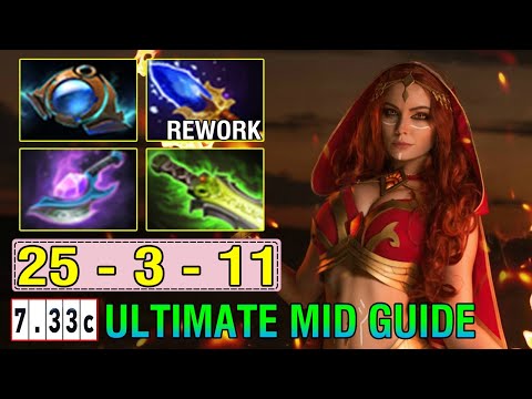Ultimate Mid Guide [Lina] Vs Queen Of Pain Full Magical Damage Build With Rework Aghanim's Scepter