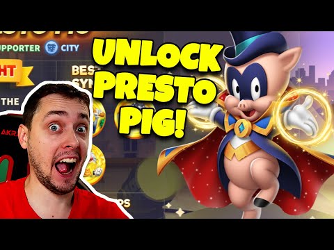 PRESTO PIG UNLOCK GOLDEN TICKET WHEEL SPINS Looney Tunes World of Mayhem