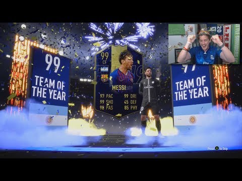 OMG 99 TOTY MESSI IN A PACK! MY BEST TEAM OF THE YEAR PACK EVER! FIFA 19 ULTIMATE TEAM