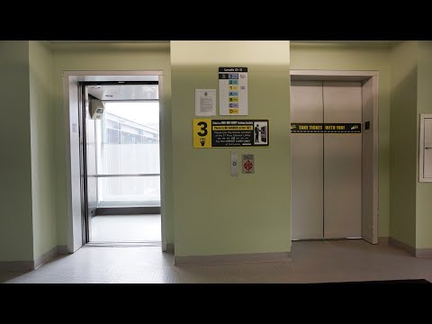 Scenic 1987 Westinghouse high hydraulic elevators @ World Trade Center Parking Ramp, Saint Paul, MN