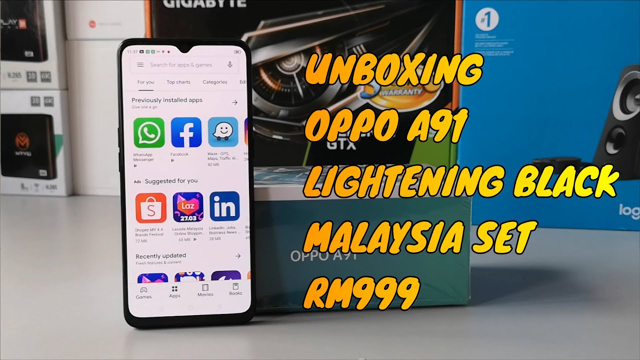 Unboxing Oppo A91 Lightening Black Malaysia Set Rm999