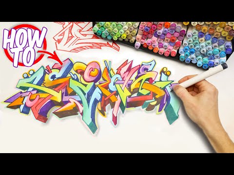 How To Draw 3D Graffiti Letters - Ohuhu 320 Bursh Marker Review