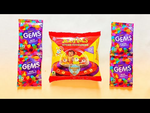 Satisfying _ Video GEMS Chocolate And Jelimals Space Aoventure Chocolate Unpacking Moo Moo Kid's