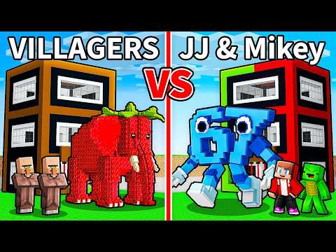 JJ and Mikey vs Villagers: STEAL A BRAINROT BATTLE in Minecraft - Maizen
