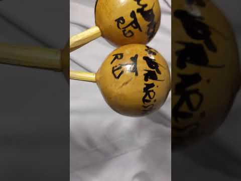 Handmade Traditional Wooden Maracas - Blue & Red image 6