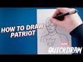 Learn How to Draw Patriot! | Marvel Quickdraw