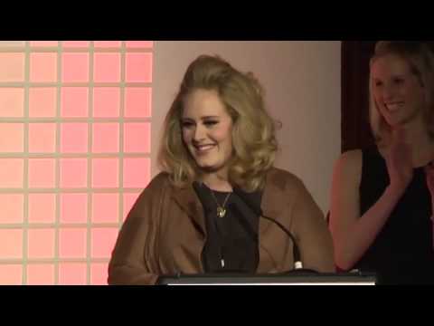 Adele Presents to Jonathan Dickins for Manager of Year at Music Week Awards 2012 (26 April 2012)