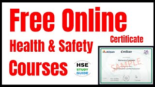 Free Online Health & Safety Courses with Certificate || Free Online Safety Courses | HSE STUDY GUIDE