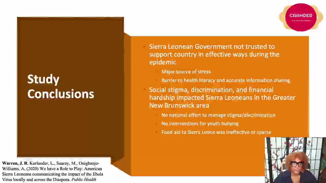 American Sierra Leoneans communicating the impact of the Ebola virus locally and across the diaspora