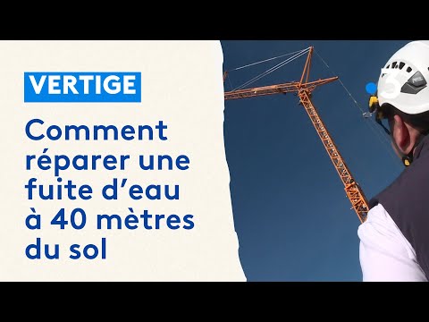 Une réparation spectaculaire d'un château d'eau