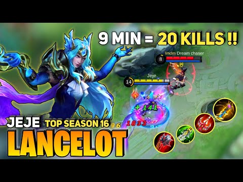 Lancelot Pro Gameplay 20 Kills in 9 Minute | By Jeje ( Evos Jeje ) - Mobile Legends