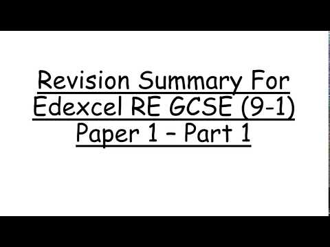Revision Summary for EDEXCEL RE GCSE (9-1) Paper 1 Catholic Christianity - Part 1