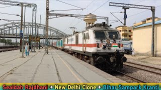 Dangerous 130Kmph ATTACK 😱 Sealdah RAJDHANI + New Delhi CLONE + Bihar SAMPARK Kranti Competition2024