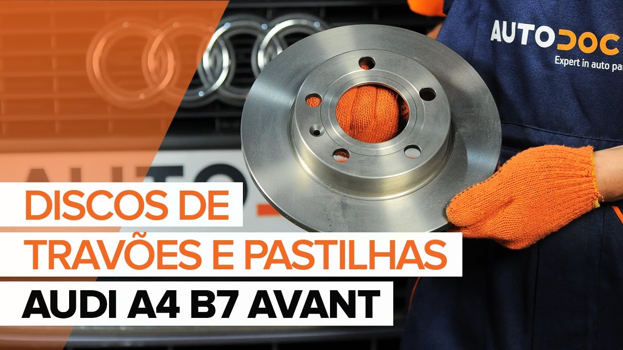 Como mudar pastilhas de travão da parte traseira em Audi A4 B7 Avant - guia de substituição