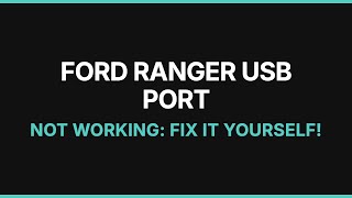 Ford Ranger Usb Module 2024-2025 Ford Ranger USB Port & Wireless Charger Connectivity Problems ...