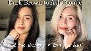 First time bleaching my hair at home! Dark brown to ash blonde using Brad Mondo’s guide