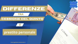 Differenze tra Cessione del Quinto e Prestito Personale #cessionedelquinto #cred