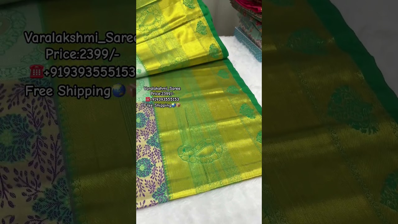 To Order WhatsApp +919393555153Kanchipuram semi SilkSaree#saree #sareelove #silksaree #silk #silks