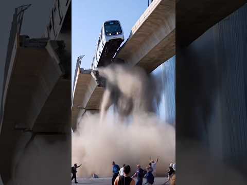 Bridge Collapse Caught on Camera! 🚨 Train Falls After Structure Fails Mid-Day