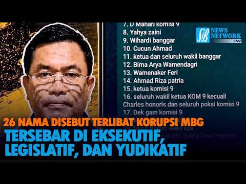 26 Nama Disebut Terlibat Korupsi MBG: Tersebar di Eksekutif, Legislatif, dan Yudikatif