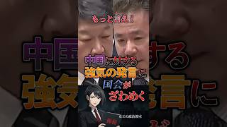 【もっと言え❗】中国に対する強気の発言に国会がざわめく #政治 #政治家 #日本 #国会 #中国 #自民党