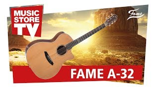 Video thumbnail for FAME A-32 Grand Auditorium Westerngitarre // Die neuen Gitarren 2018 by MusicStoreTV