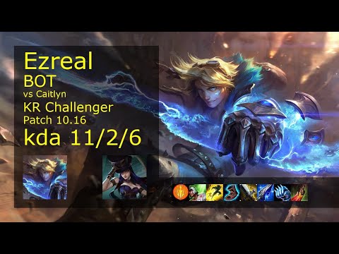 Ezreal ADC & Lux vs Caitlyn & Blitzcrank - KR Challenger 11/2/6 Patch 10.16 // [롤] 이즈리얼 vs 케이틀린