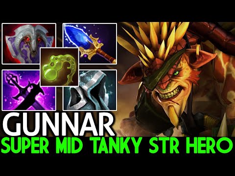 GUNNAR [Bristleback] Super Mid Tanky Str Hero Close Game Dota 2